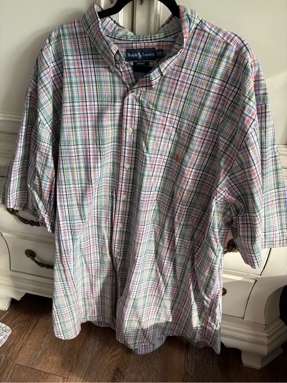 Ralph Lauren Short-Sleeve Plaid Button-Down in Blue, Green, Red